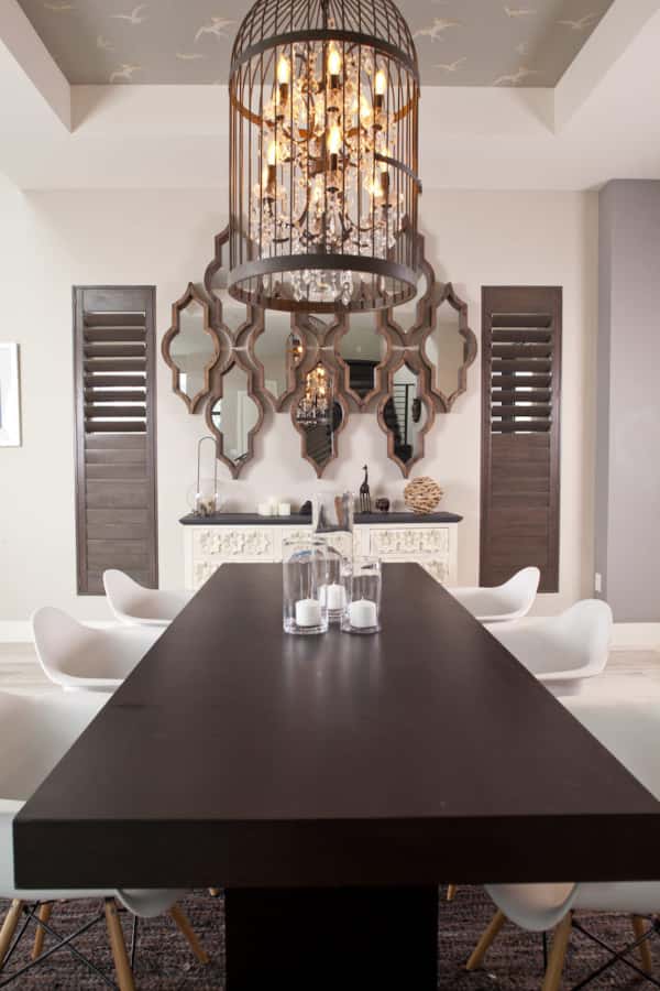 Ovation shutters in a dining room